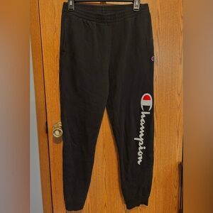 Champion Kids Black Joggers with Logo